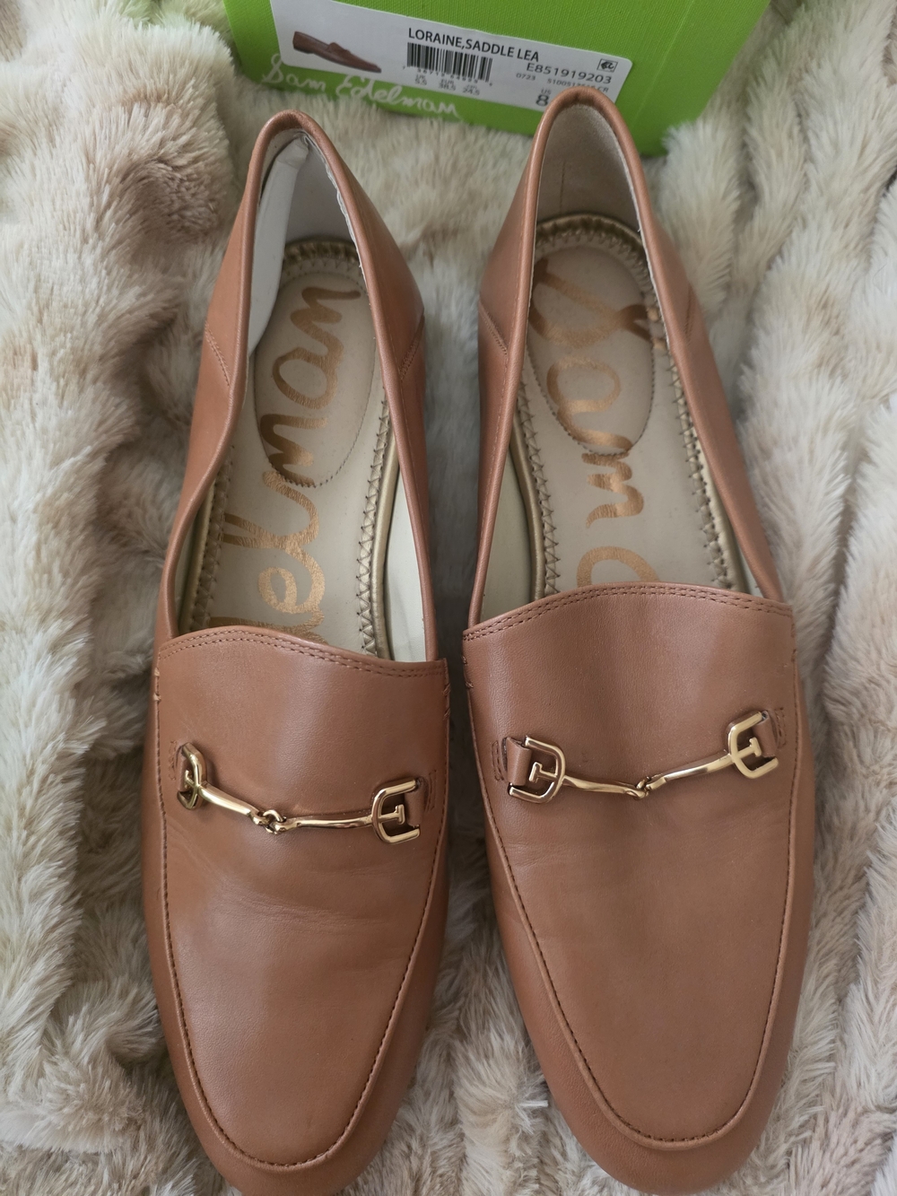 Sam Edelman Leather Horsebit Loafers in Cognac